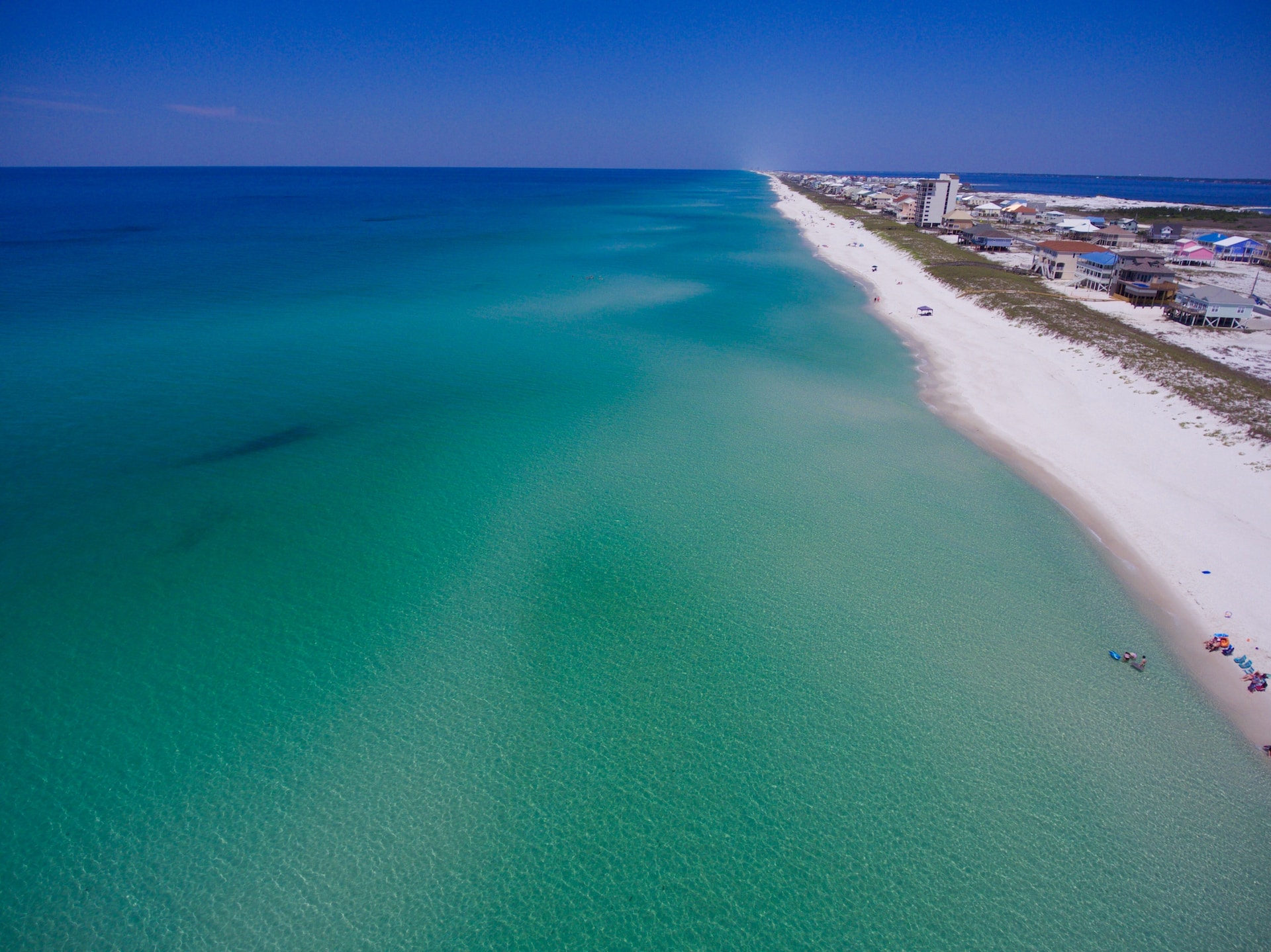 Vue aérienne de la plage de Pensacola, Floride